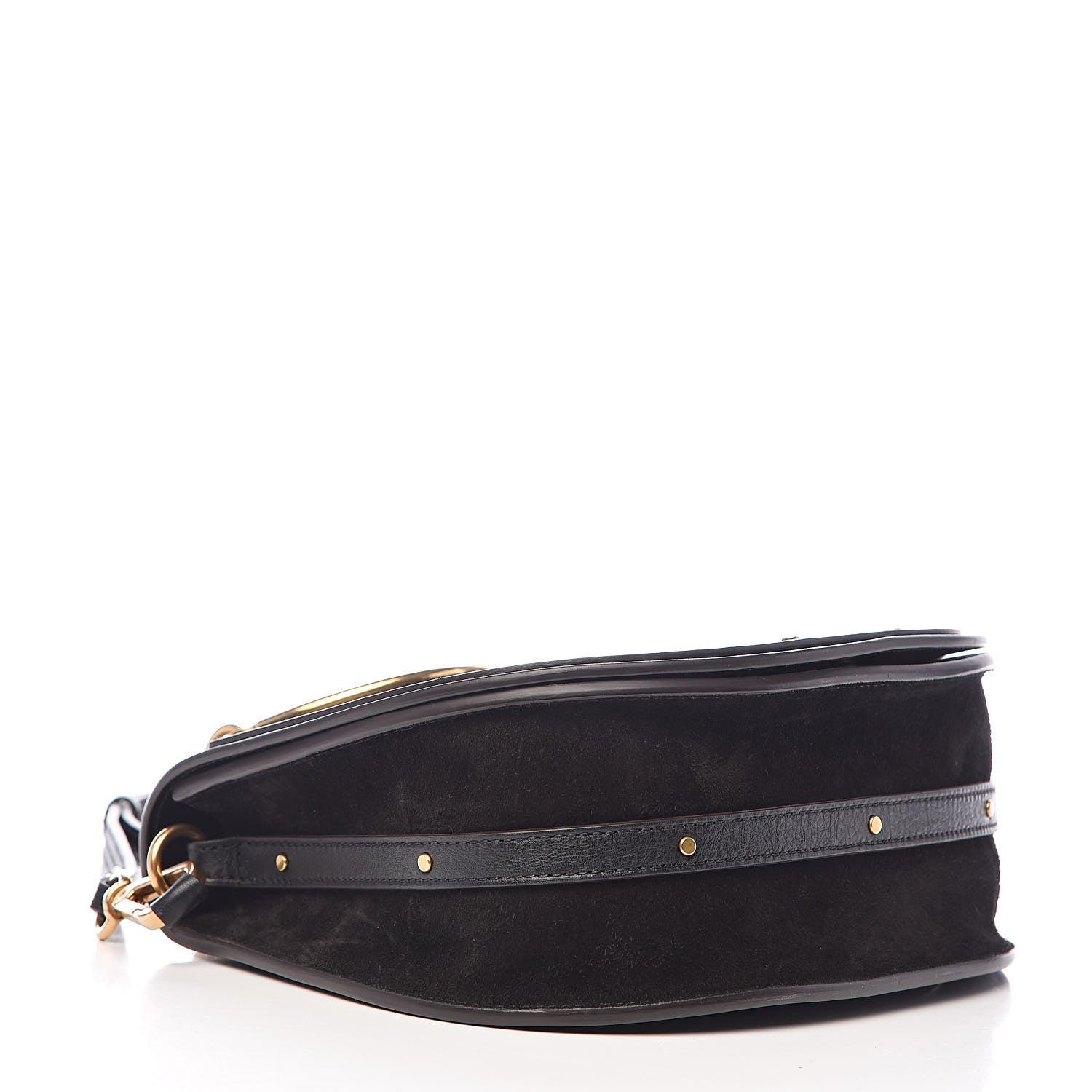 Chloe Calfskin Suede Medium Nile Bracelet Bag Black 4 of 12