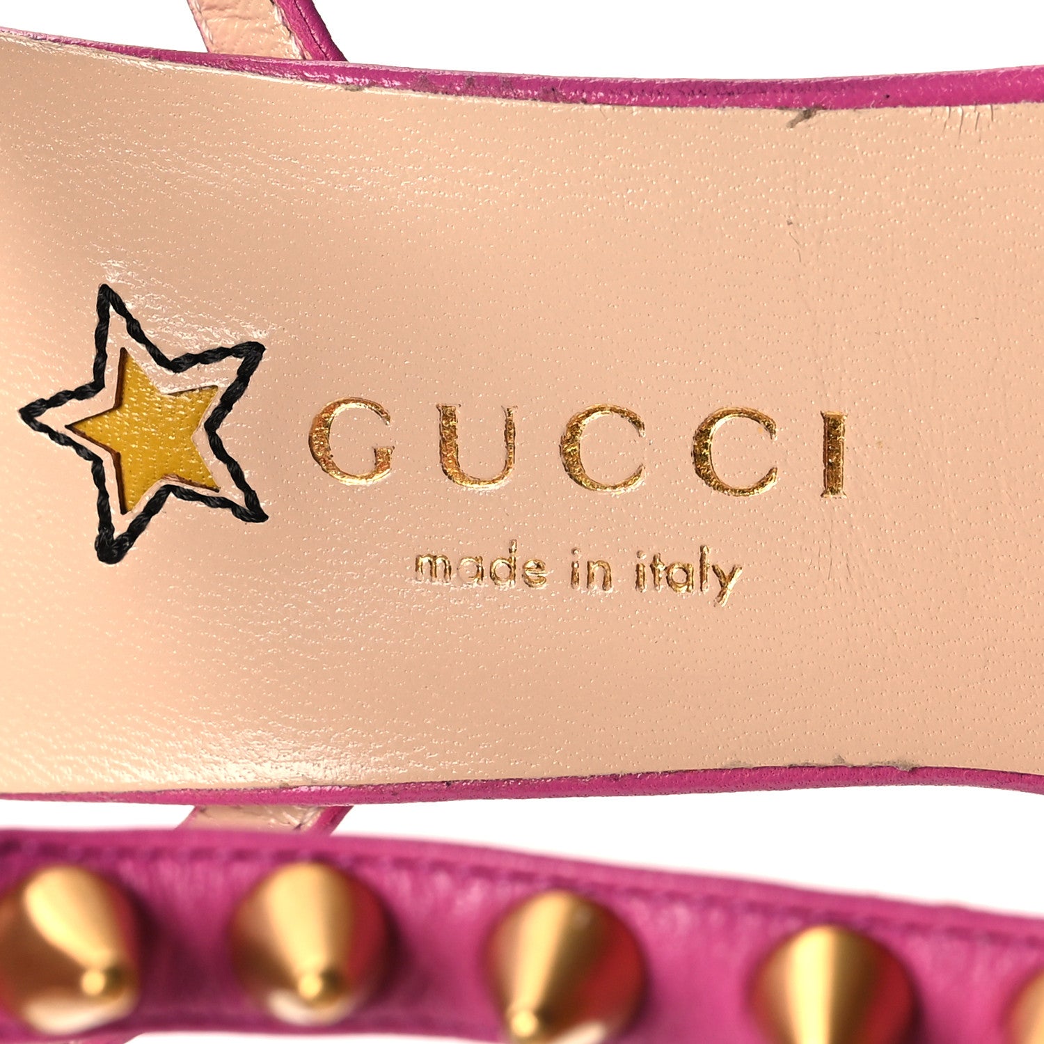 Gucci Malaga Kid Angel T-Strap Platform High Heel Sandals 37.5 Rododendro 7 of 7