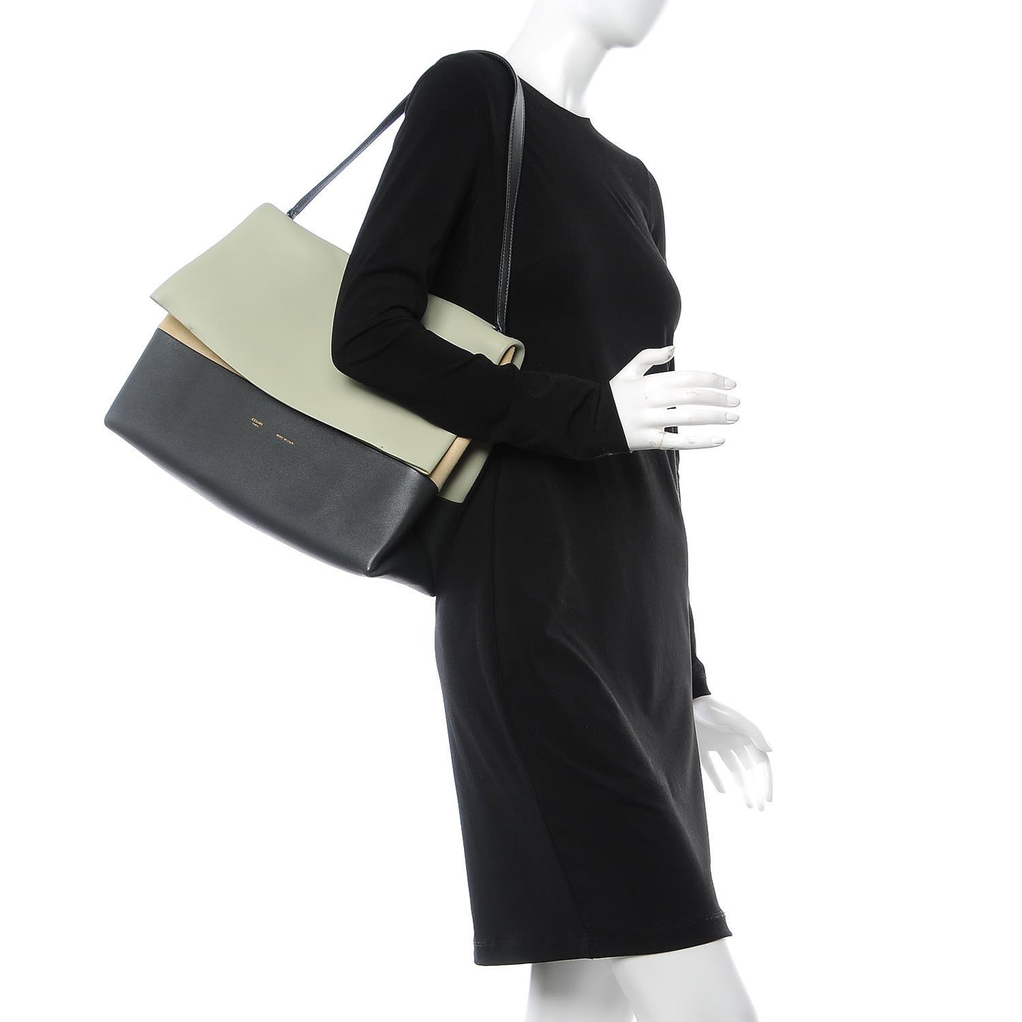 Calfskin Suede All Soft Shoulder Bag Pistachio