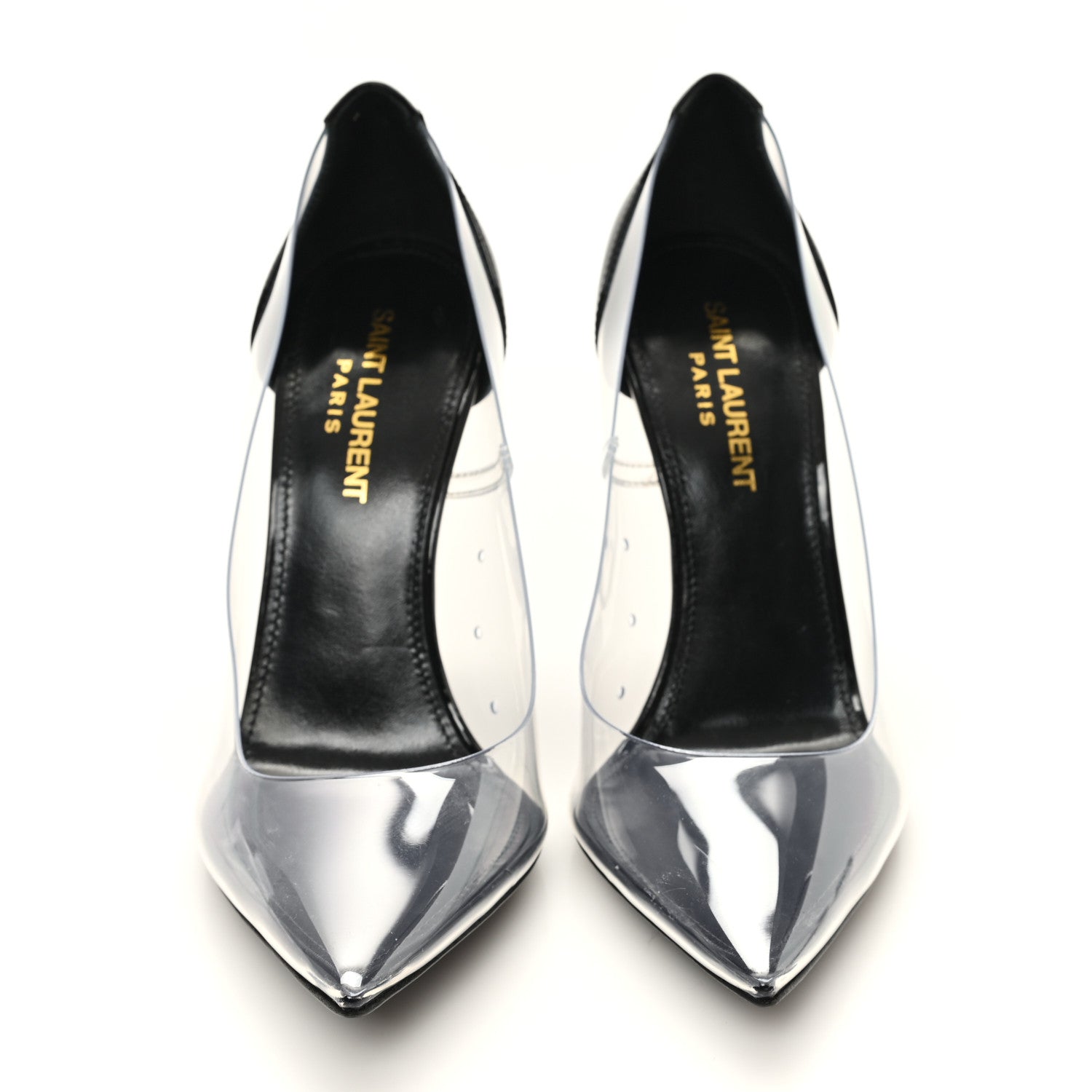Saint Laurent Patent Calfskin PVC Opyum 110 Pump 36.5 Black Transparent 3 of 10