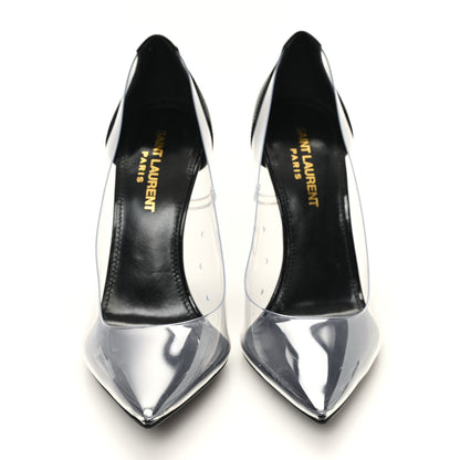 Saint Laurent Patent Calfskin PVC Opyum 110 Pump 36.5 Black Transparent 3 of 10