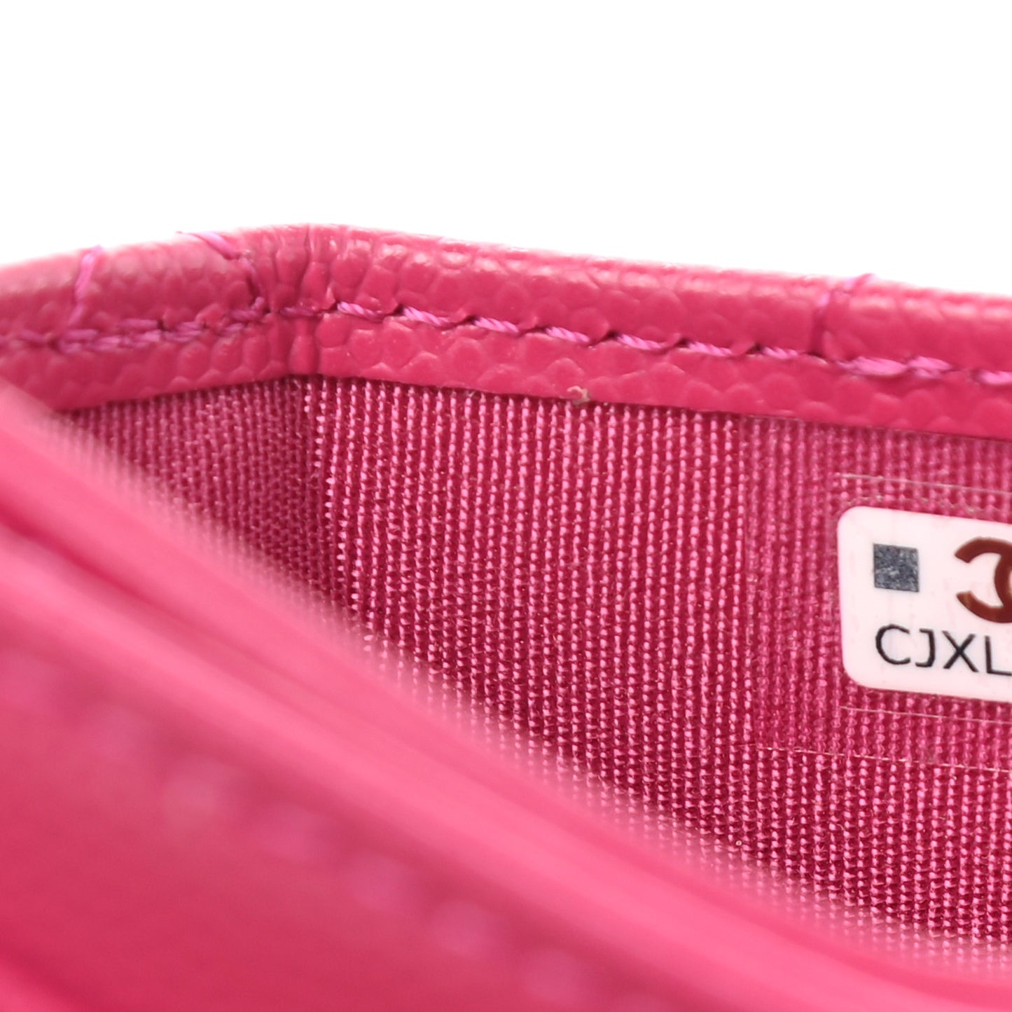 Caviar Quilted Card Holder Pink