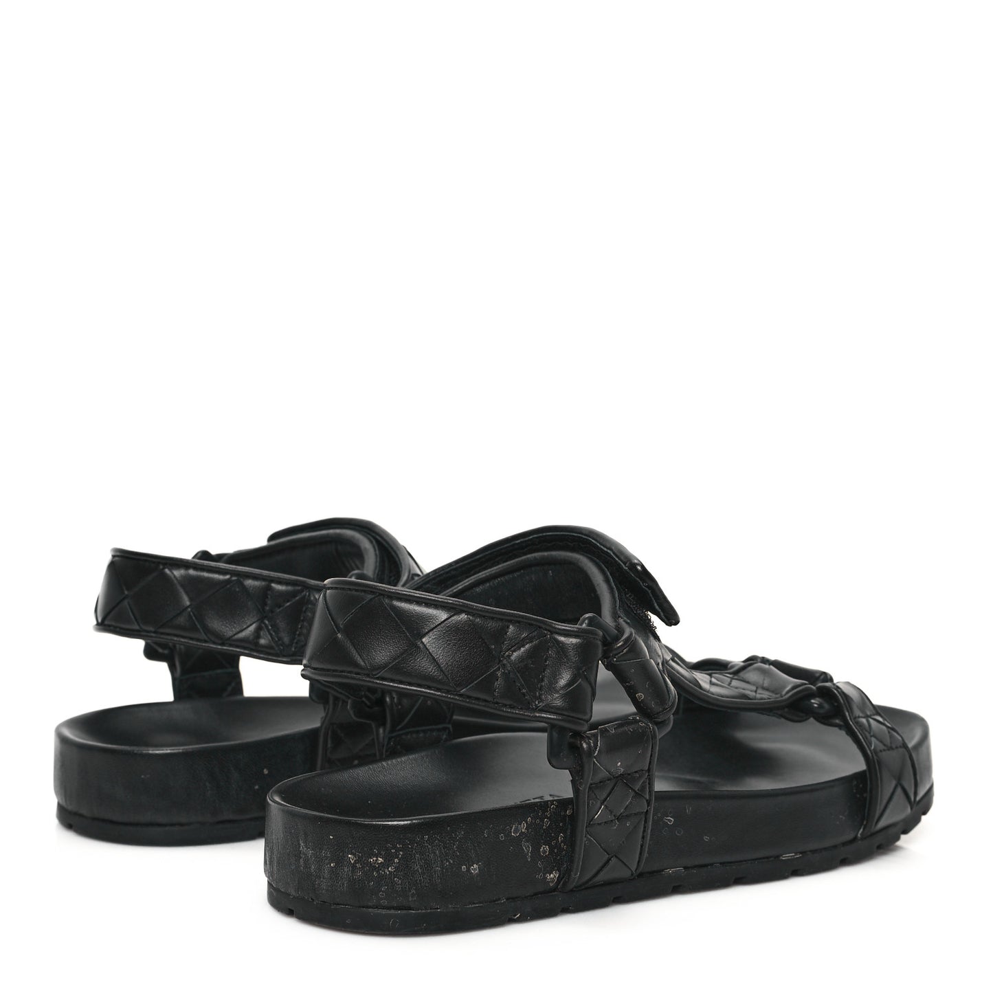 Nappa Intrecciato Trip Sandals 36 Black