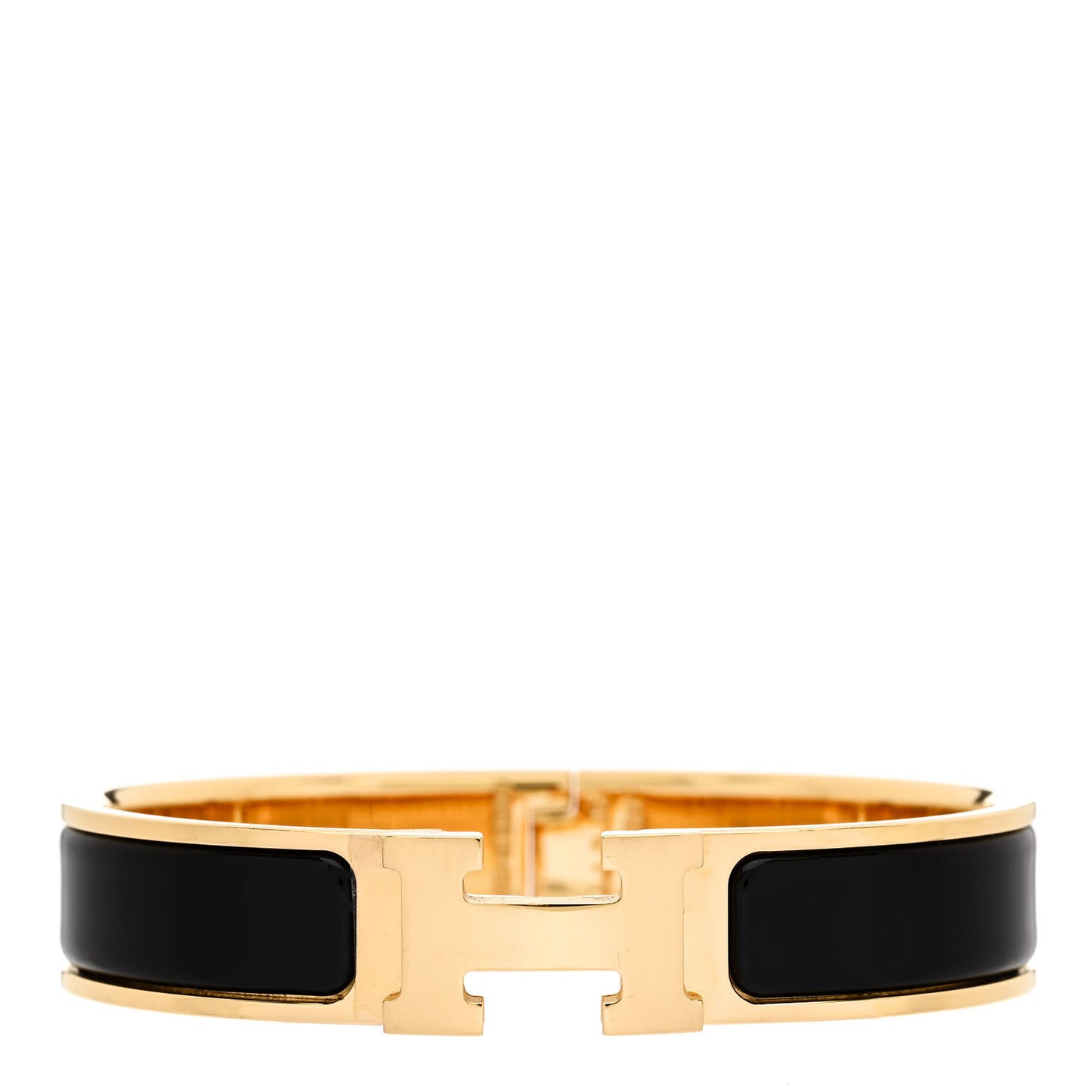 Enamel Narrow Clic Clac H Bracelet PM Black