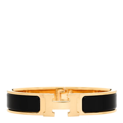 Hermes Enamel Narrow Clic Clac H Bracelet PM Black 1 of 4