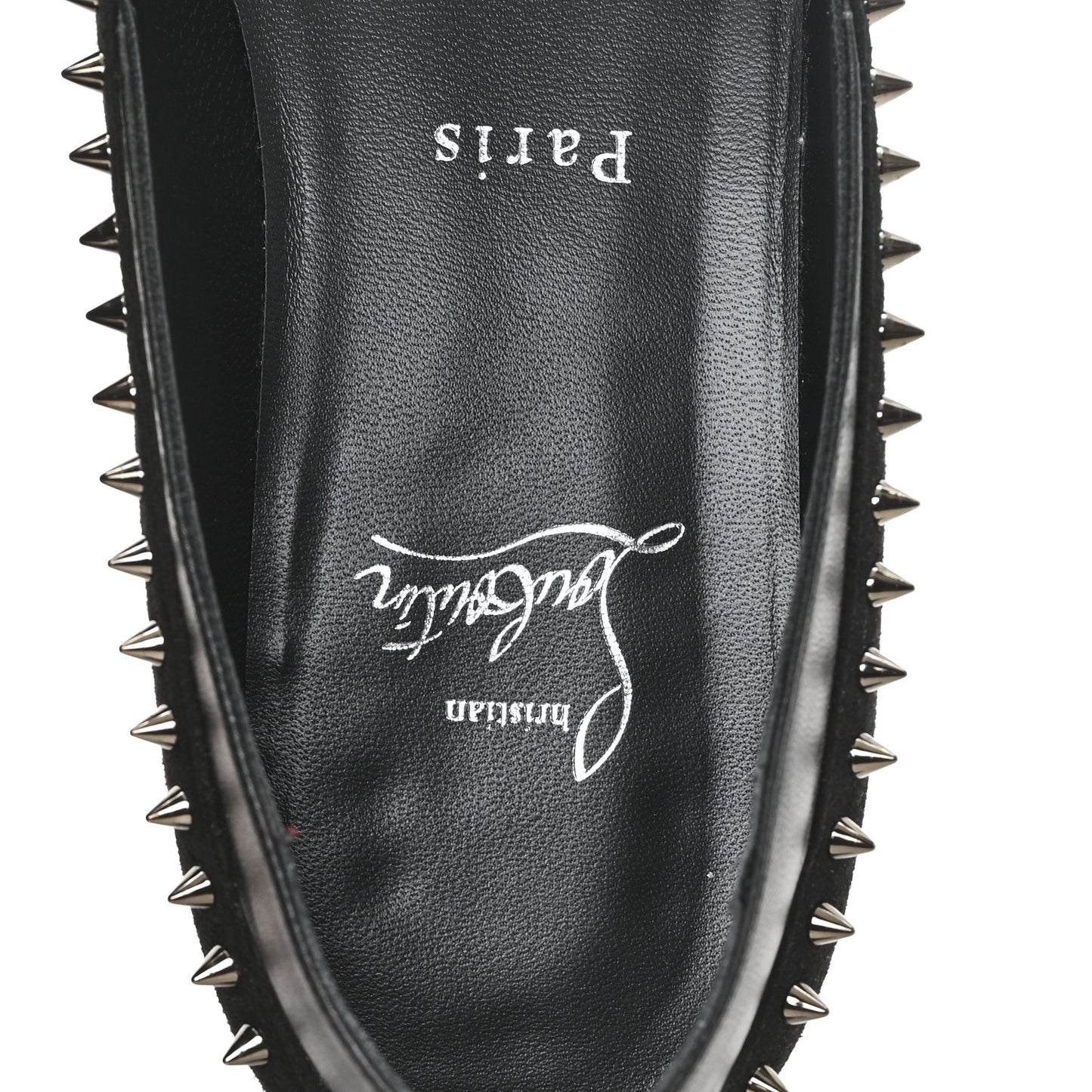 Nappa Suede Spikes Duvettina Ballerina Flats 38 Black