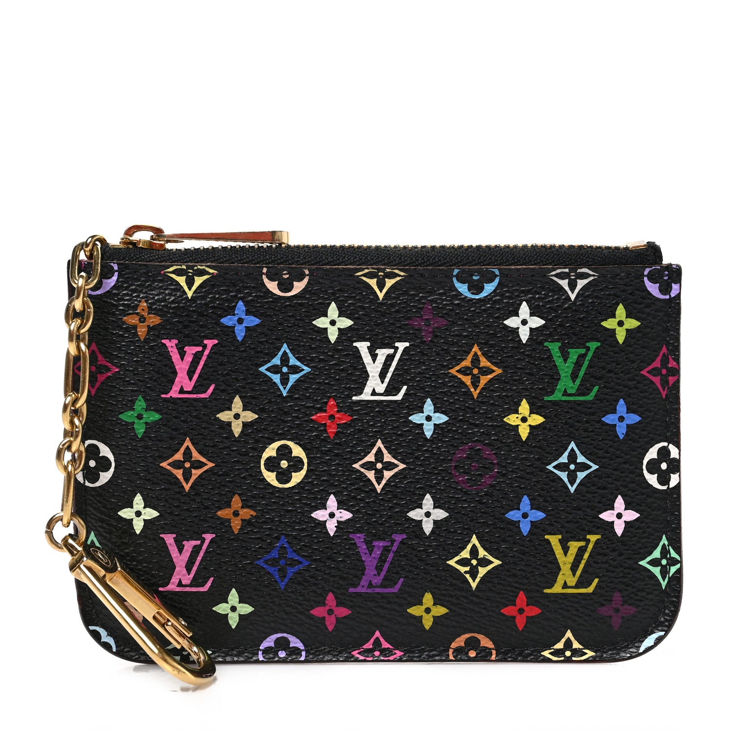 Louis Vuitton Monogram Multicolor Key Pouch Black Grenade 1 of 7