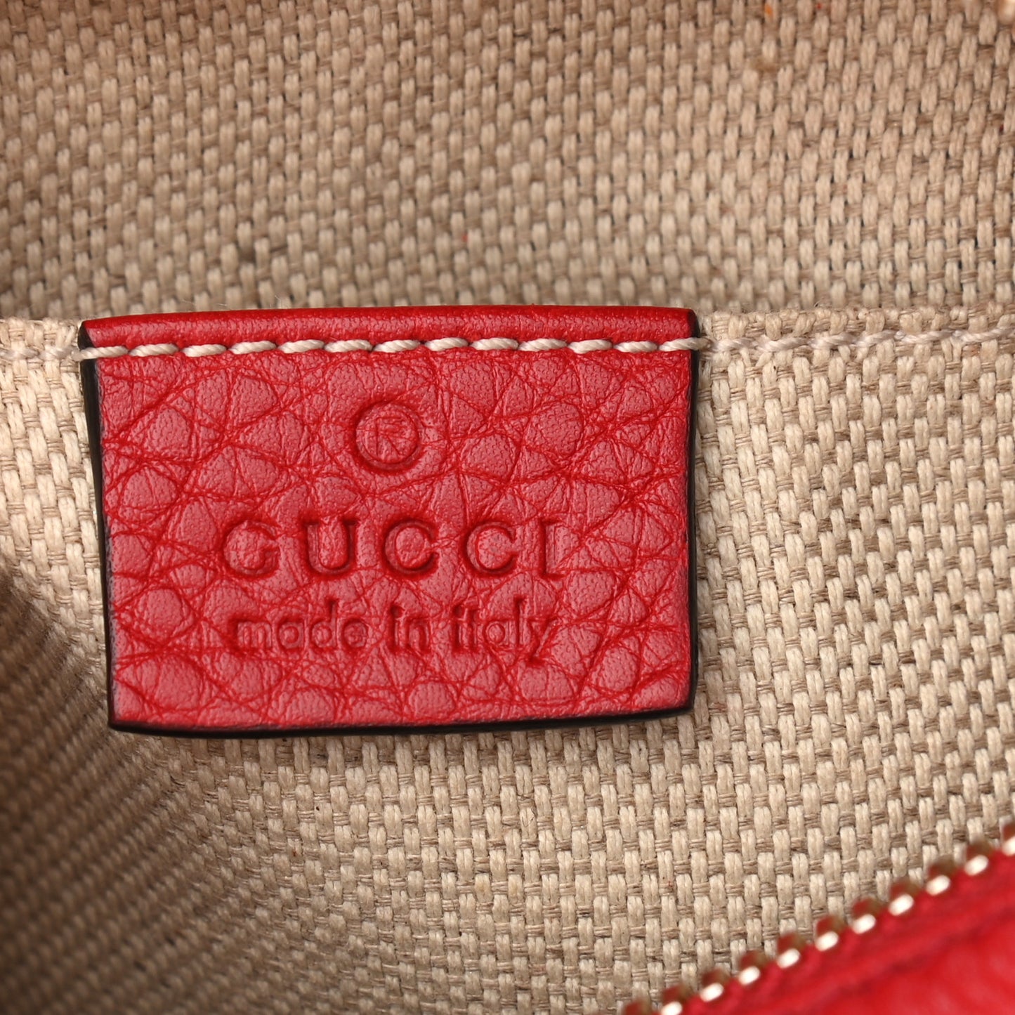 Pebbled Calfskin Small Soho Disco Bag Tabasco Red