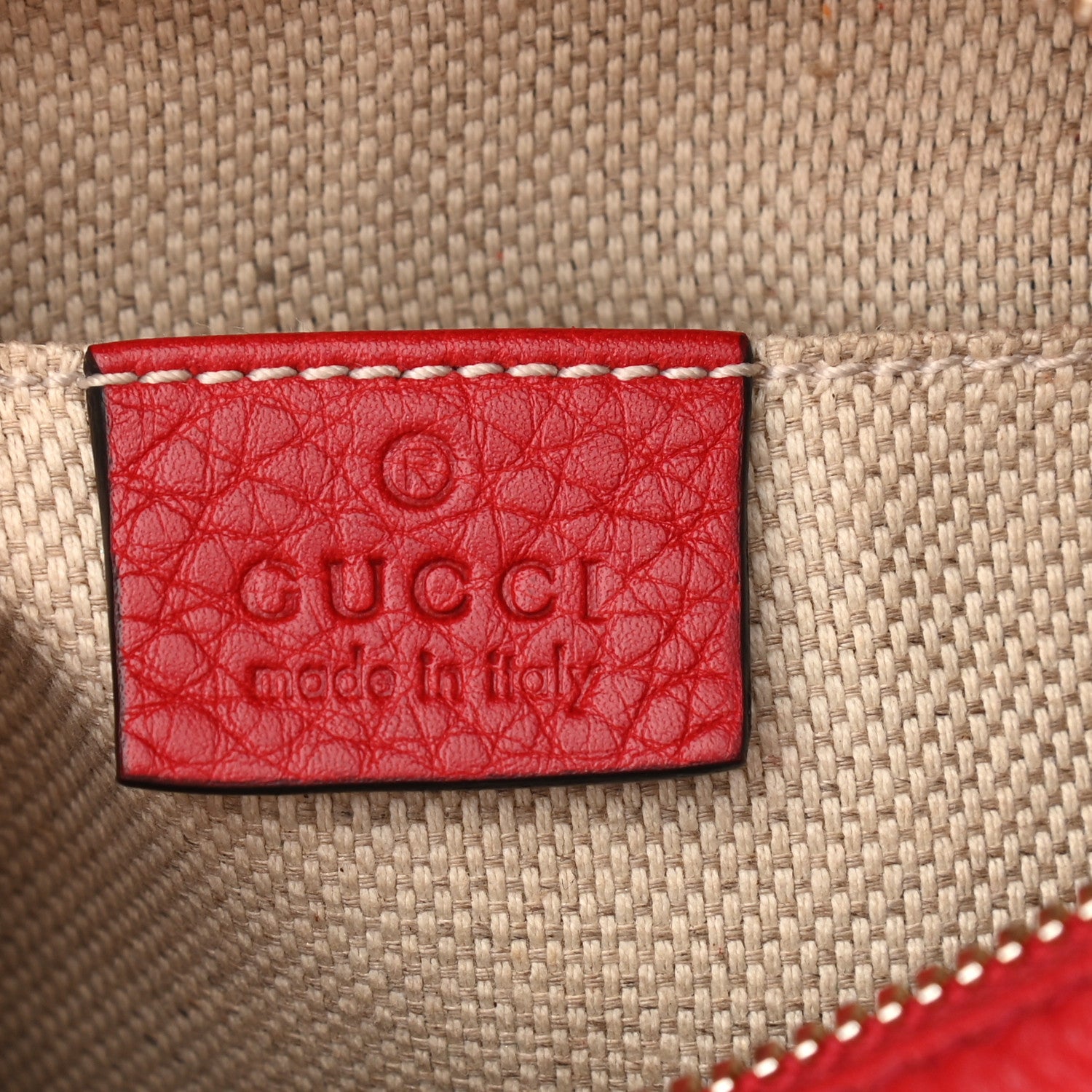 Gucci Pebbled Calfskin Small Soho Disco Bag Tabasco Red 6 of 9
