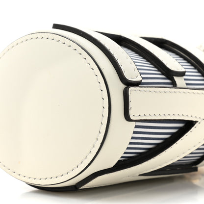 Fendi Nylon Vitello King Logo Nano Step Out Bucket Bag White Blue 9 of 10