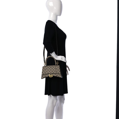 Balenciaga X GUCCI GG Supreme Monogram Small Hourglass Top Handle Bag Beige Ebony 6 of 17