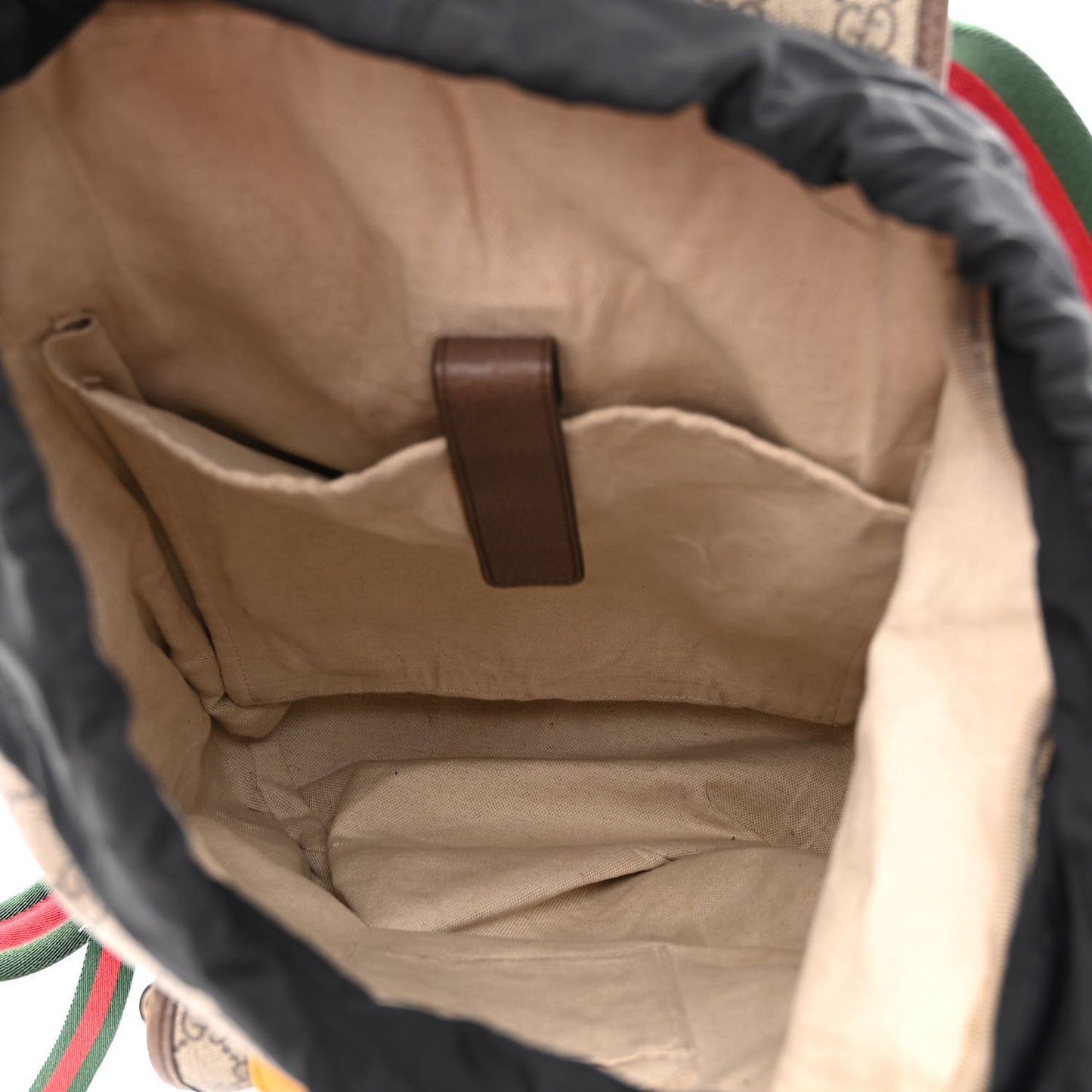 Soft GG Supreme Monogram Neo Vintage Double Buckle Backpack Beige New Acero Crop