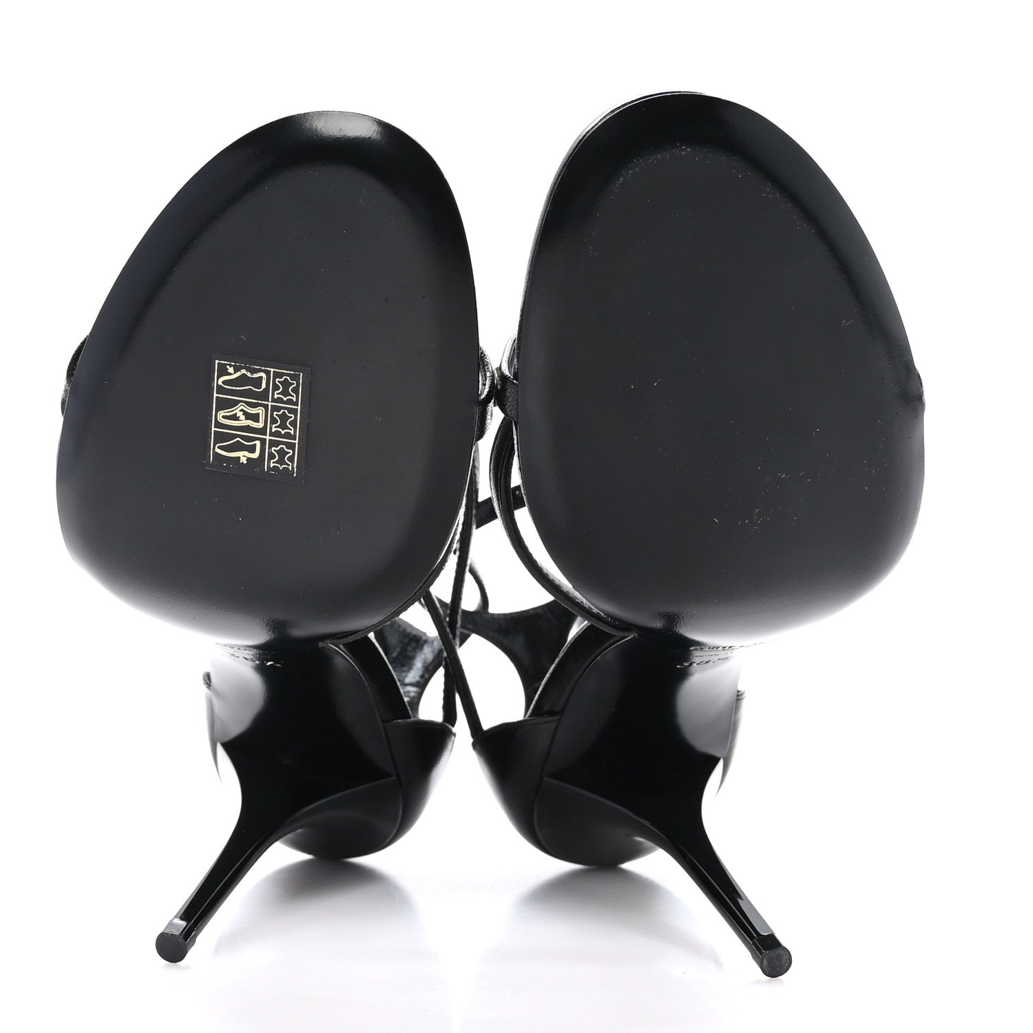 Saint Laurent Patent Cassandra 100 Ankle Strap Sandals 38.5 Black 5 of 10