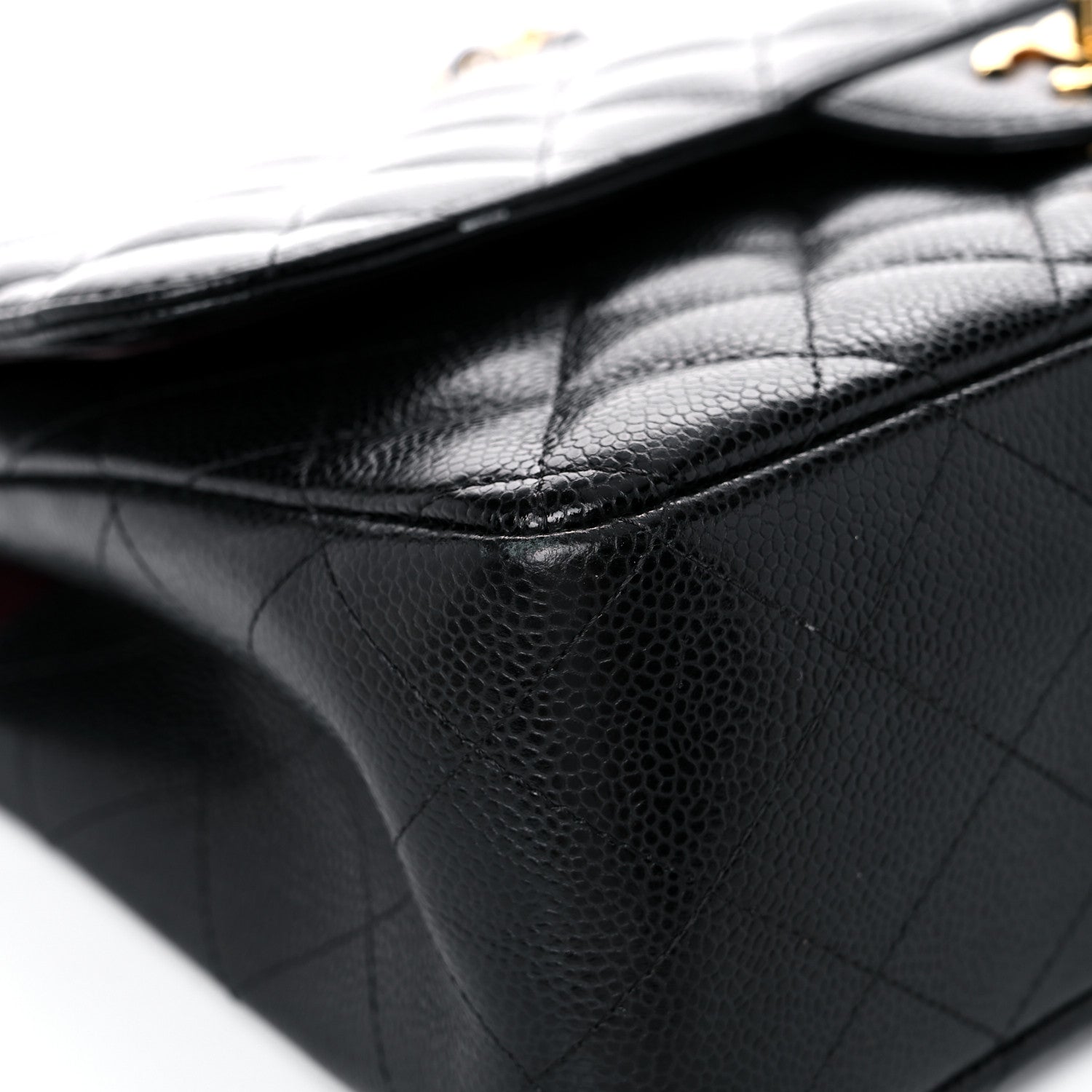 Chanel Caviar Quilted Jumbo Double Flap Black 8 of 16