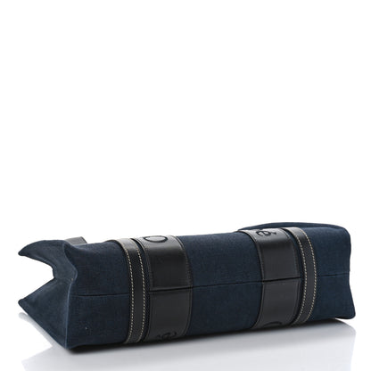 Chloe Calfskin Linen Medium Woody Tote Deep Denim 4 of 10