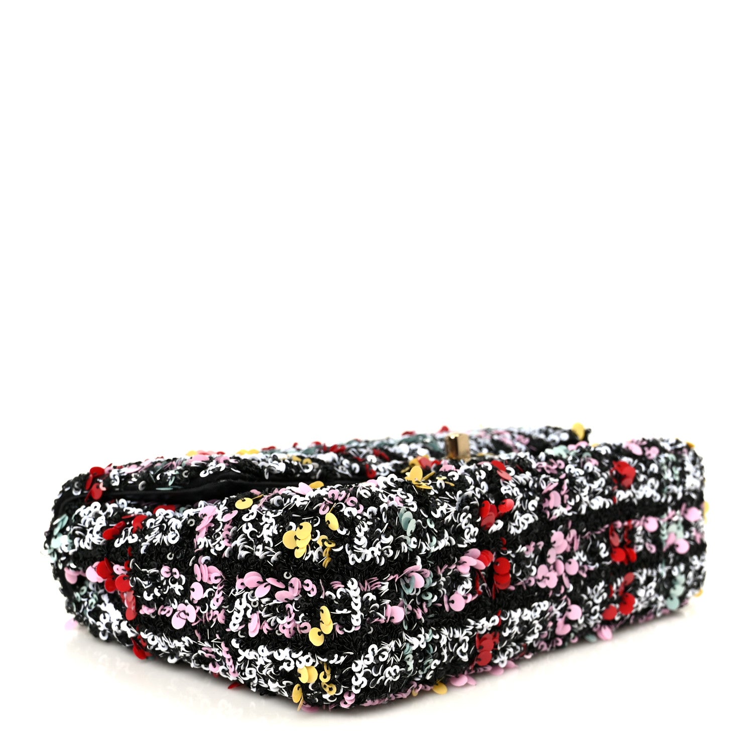 Chanel Tweed Sequin Small Single Flap Black Red Multicolor 4 of 11