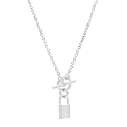 Hermes Sterling Silver Cadenas Kelly Lock Pendant Necklace 1 of 6