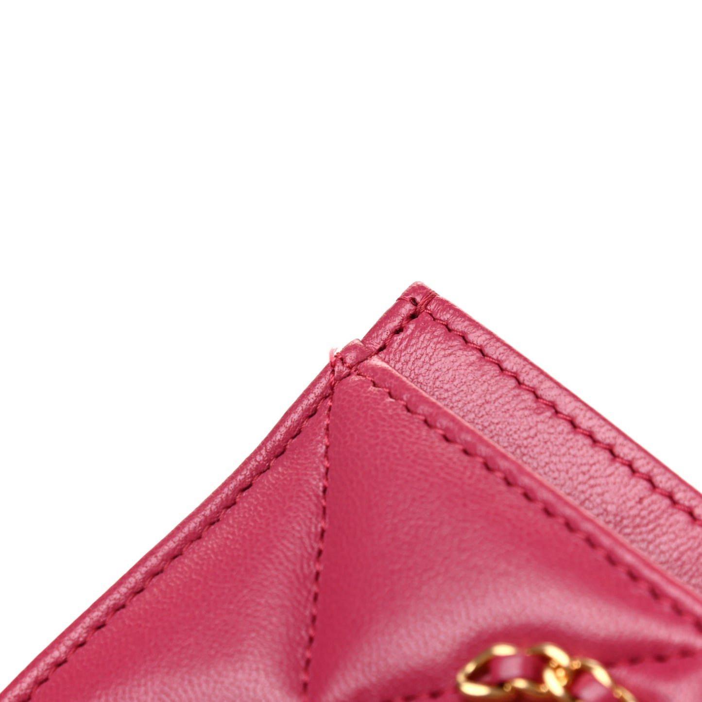 Lambskin Quilted Chanel 19 Card Holder Dark Pink