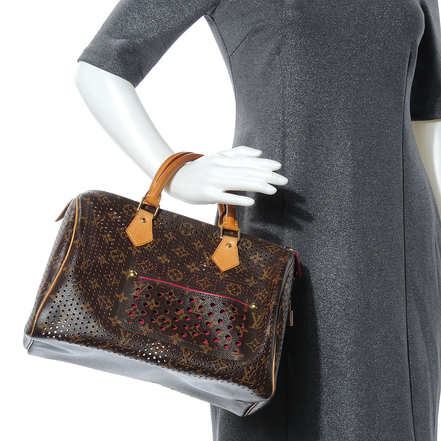 Monogram Perforated Speedy 30 Fuchsia