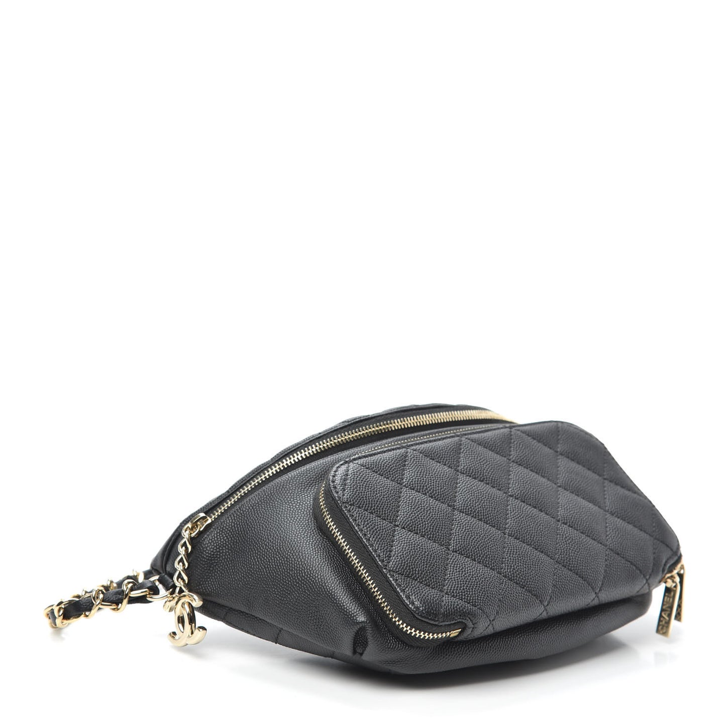 Caviar Quilted Business Affinity Waist Belt Bag Black