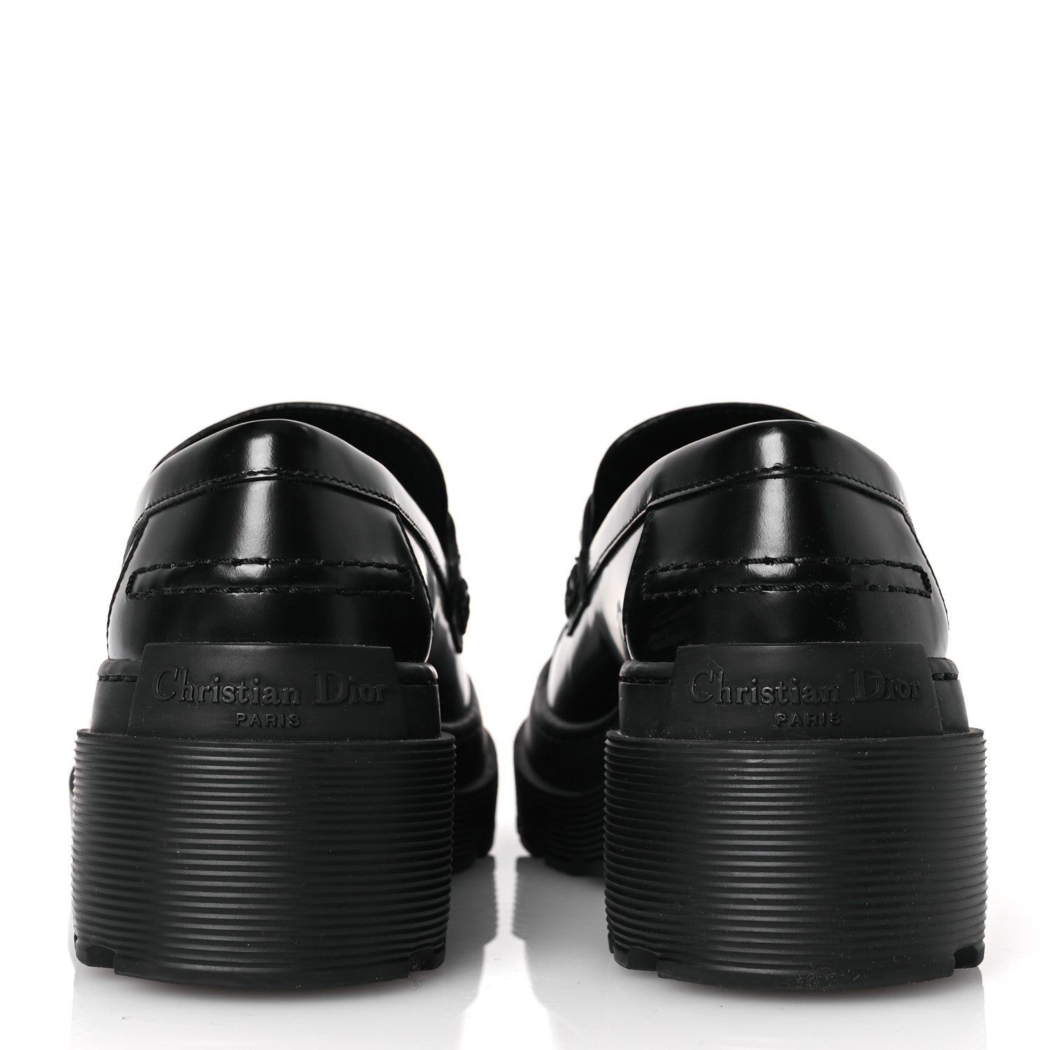 Christian Dior Brushed Calfskin Dior Code Lug Sole Platform 35mm Loafers 37 Black 6 of 11