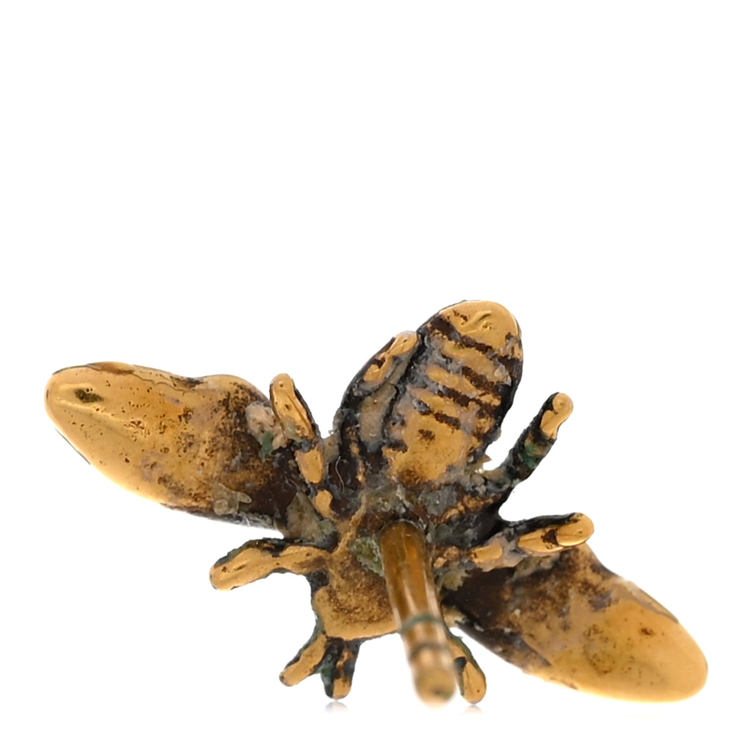 Christian Dior Crystal Bee Star Tribal Earrings Aged Gold 5 of 5