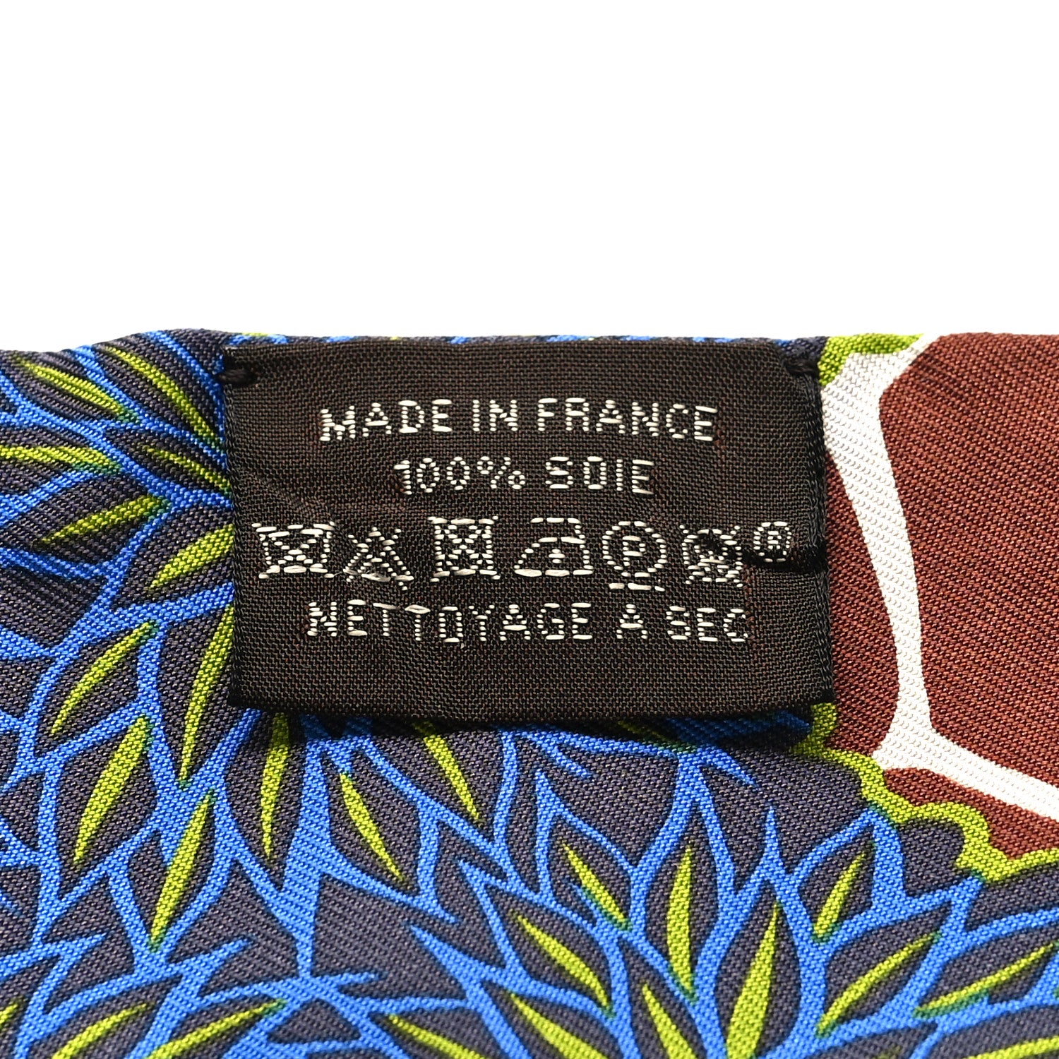 Hermes Silk The Three Graces Twilly Bleu Vert Marron 3 of 4