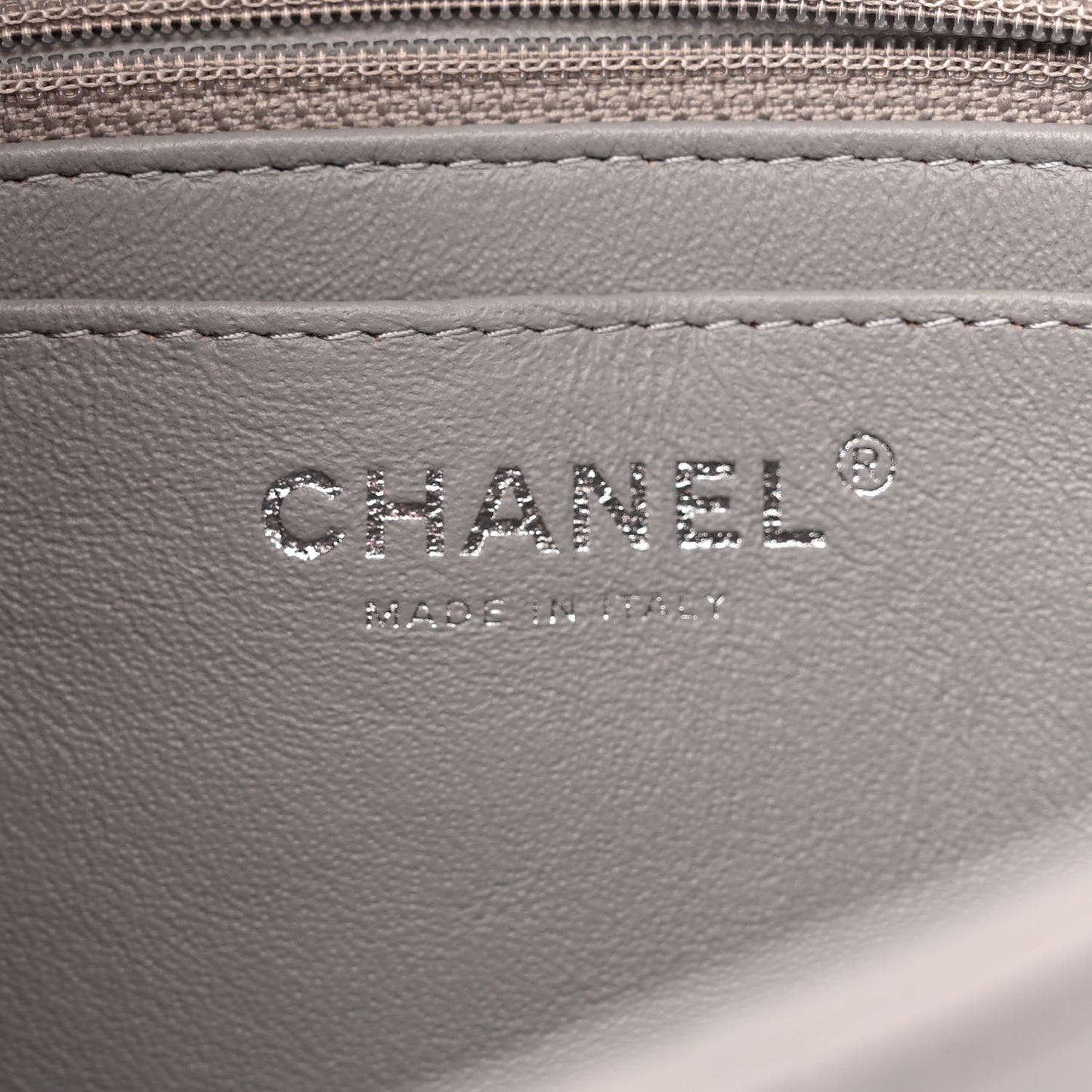 Lambskin Quilted Mini Rectangular Flap Grey