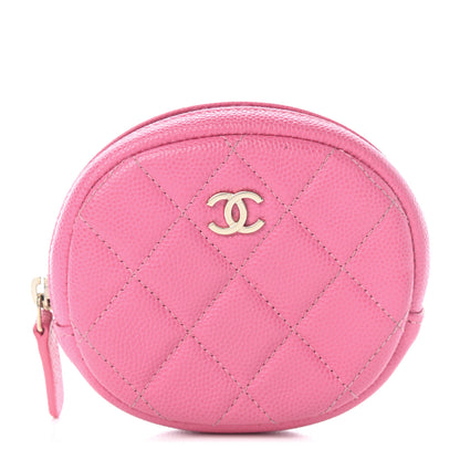 Chanel Caviar Quilted Zip Around Classic Coin Purse Pink 1 of 7