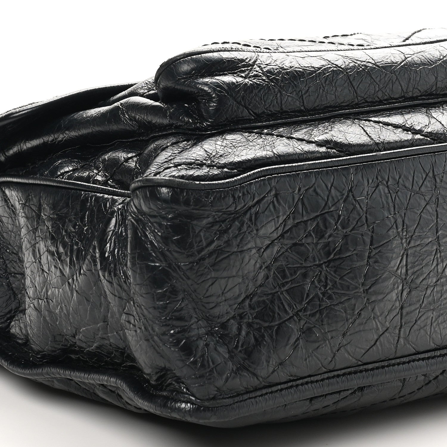 Saint Laurent Crinkled Calfskin Matelasse Monogram Large Niki Chain Satchel Black 9 of 10