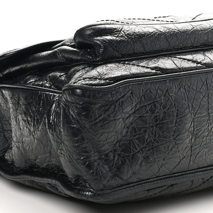 Saint Laurent Crinkled Calfskin Matelasse Monogram Large Niki Chain Satchel Black 9 of 10