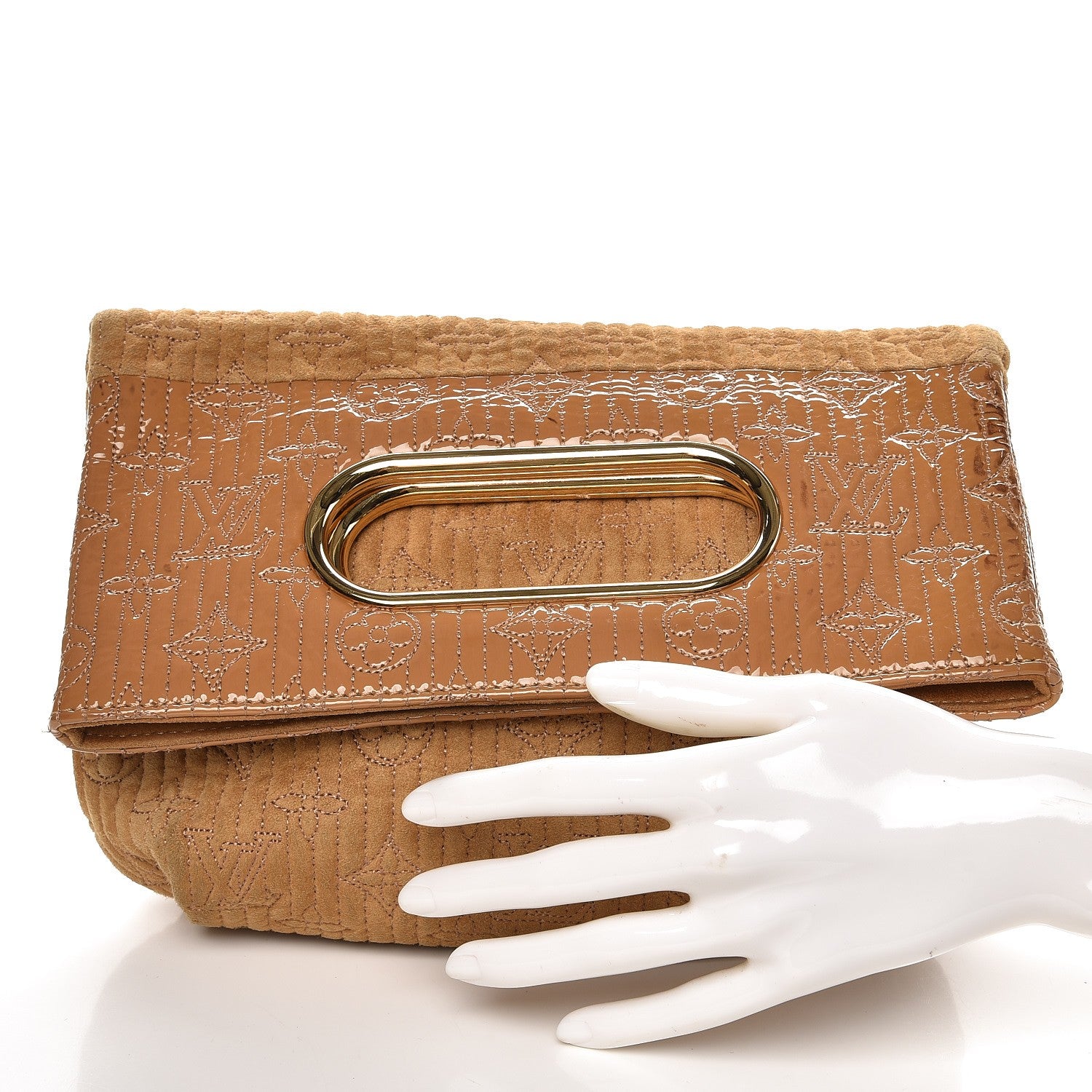 Louis Vuitton Suede Monogram Motard Afterdark Clutch Powder 2 of 13