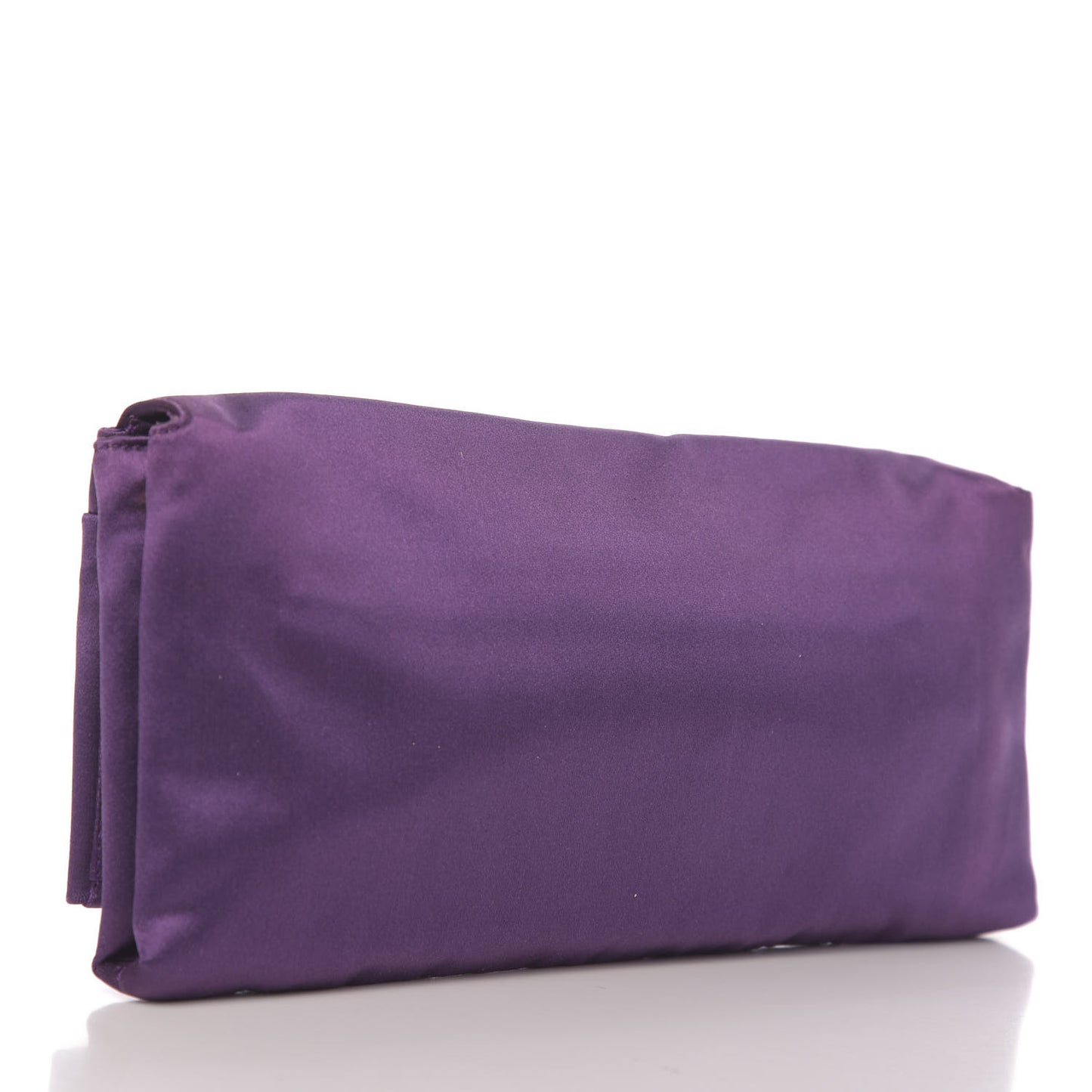 Satin Rasso Bow Pochette Clutch Viola