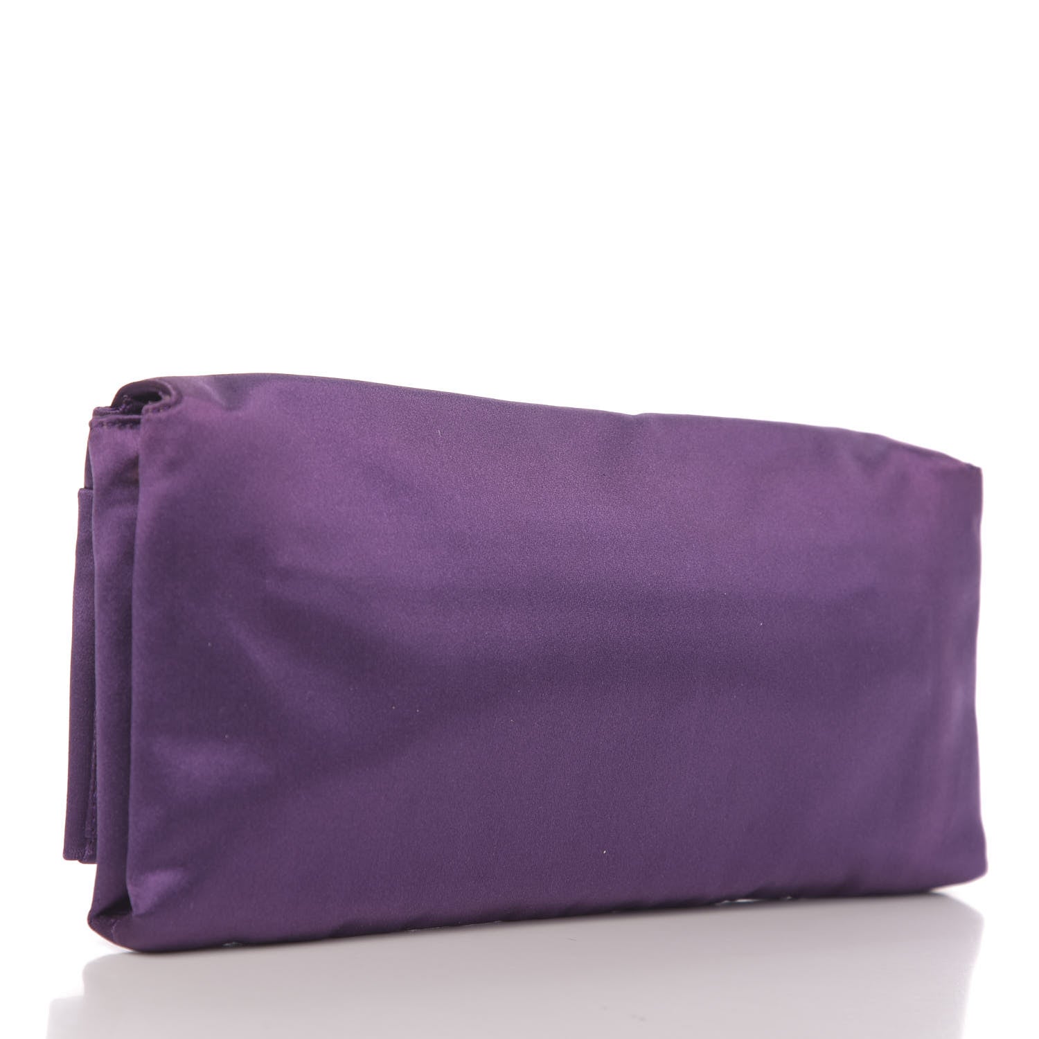Prada Satin Rasso Bow Pochette Clutch Viola 3 of 9