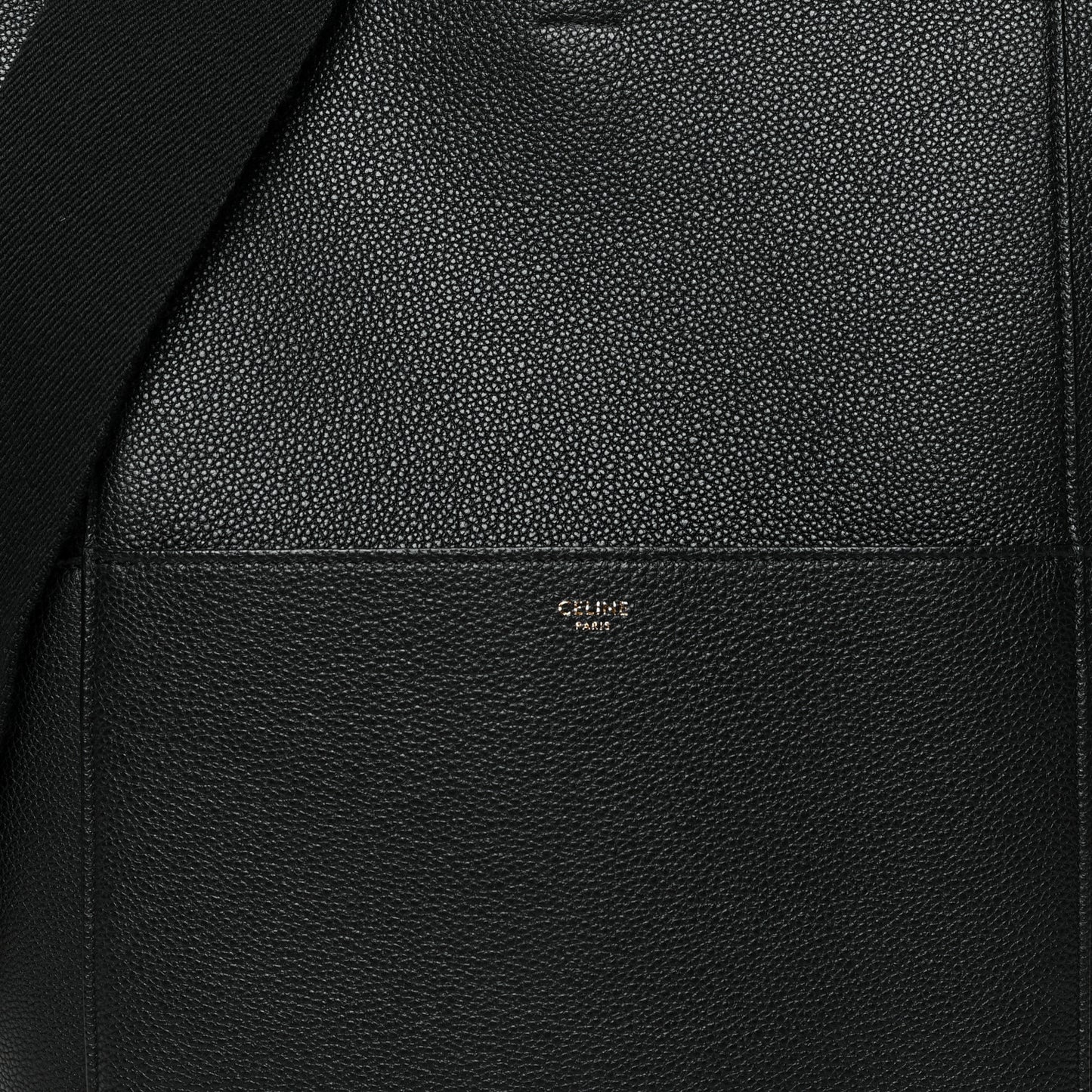 Soft Grained Calfskin Sangle Bucket Bag Black