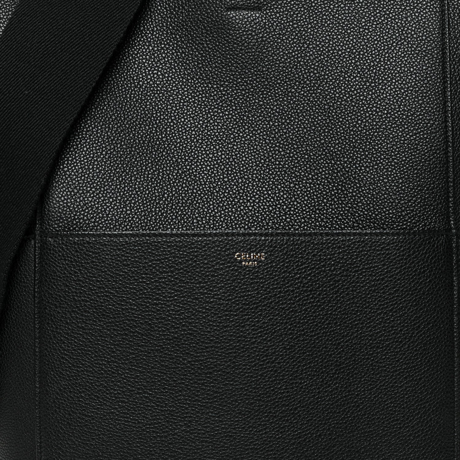 Celine Soft Grained Calfskin Sangle Bucket Bag Black 7 of 9