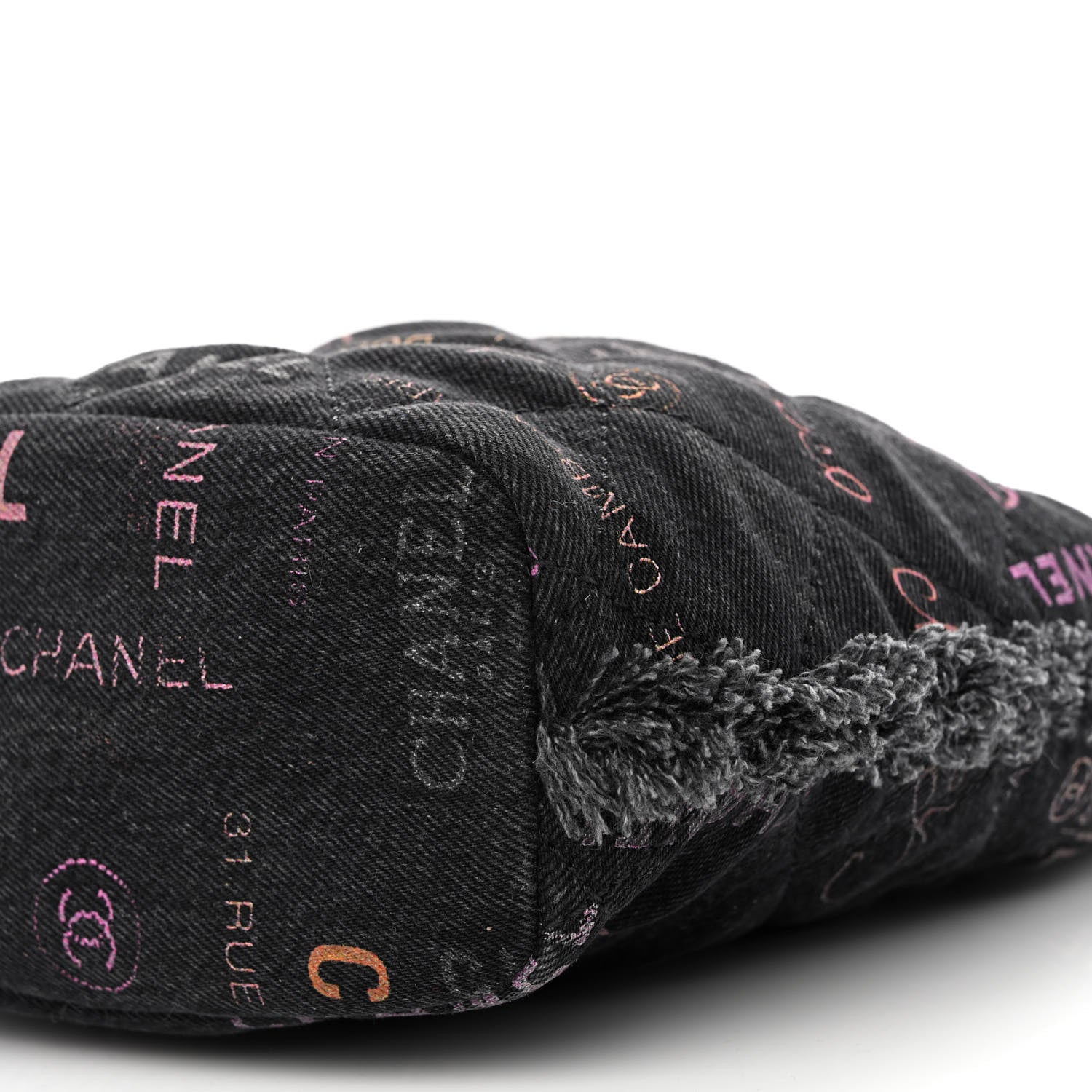 Chanel Denim Quilted Mood Bucket With Chain Black Multicolor 10 of 10