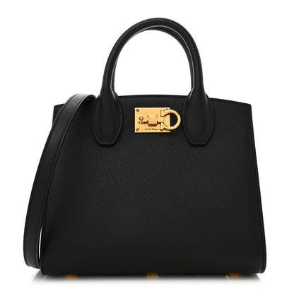 Salvatore Ferragamo Calfskin Small The Studio Box Bag Black 1 of 10