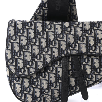 Christian Dior Oblique Mens Saddle Bag Blue 10 of 11