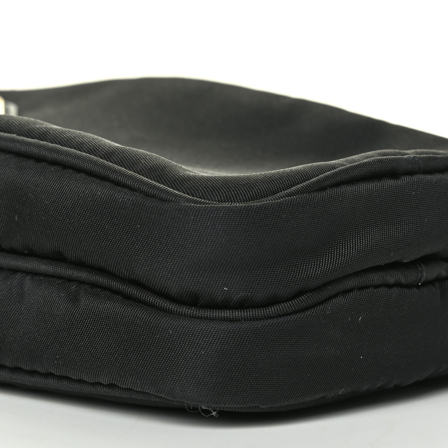 Tessuto Nylon Double Zip Phone Case Crossbody Bag Black