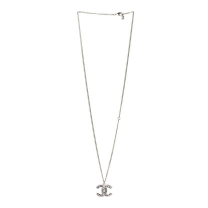 Chanel Baguette Crystal CC Pendant Necklace Light Gold 2 of 4