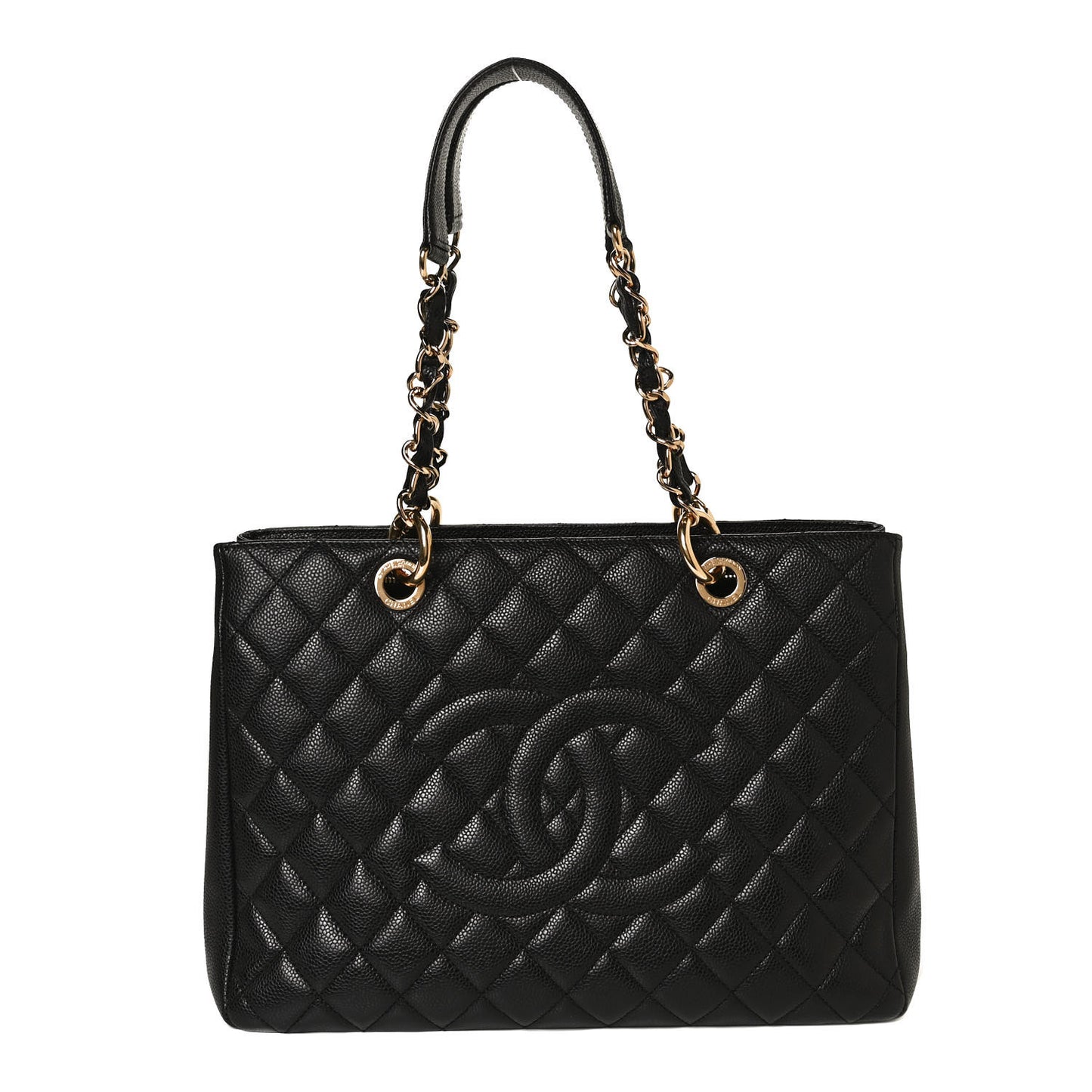 Caviar Quilted Grand Shopping Tote GST Black