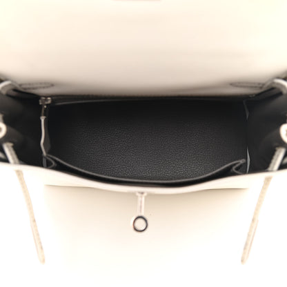 Hermes Evercolor Horseshoe Kelly Retourne 25 White Etain 5 of 11