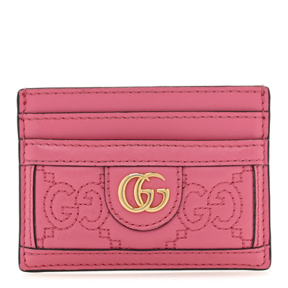 Gucci Calfskin GG Matelasse Card Holder Pink 1 of 9
