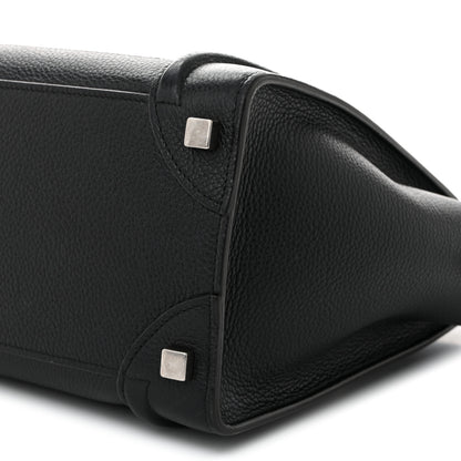Celine Drummed Calfskin Micro Luggage Black 10 of 10
