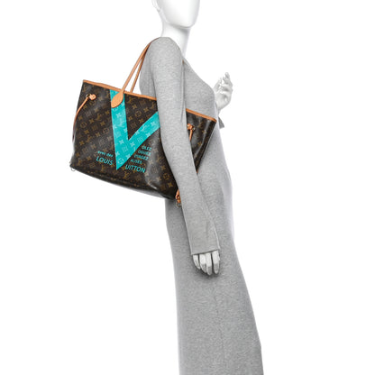 Louis Vuitton Monogram V Neverfull MM Turquoise 3 of 21