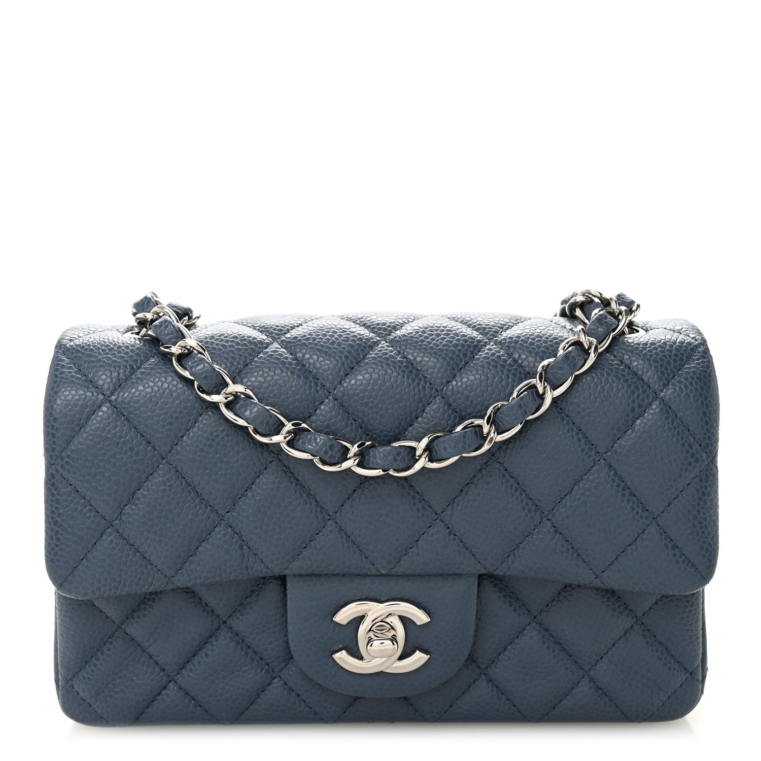 Chanel Caviar Quilted Mini Rectangular Flap Blue 1 of 10