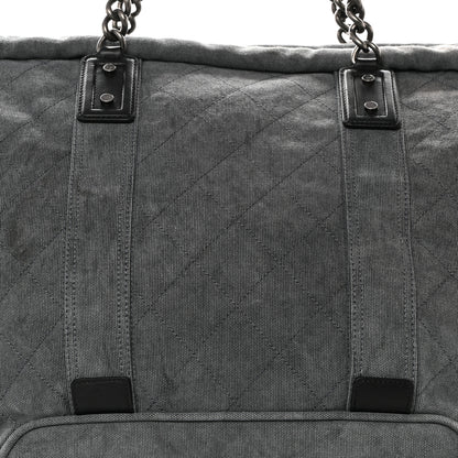 Chanel Canvas CC Cocoon Travel Tote Grey Black 7 of 11