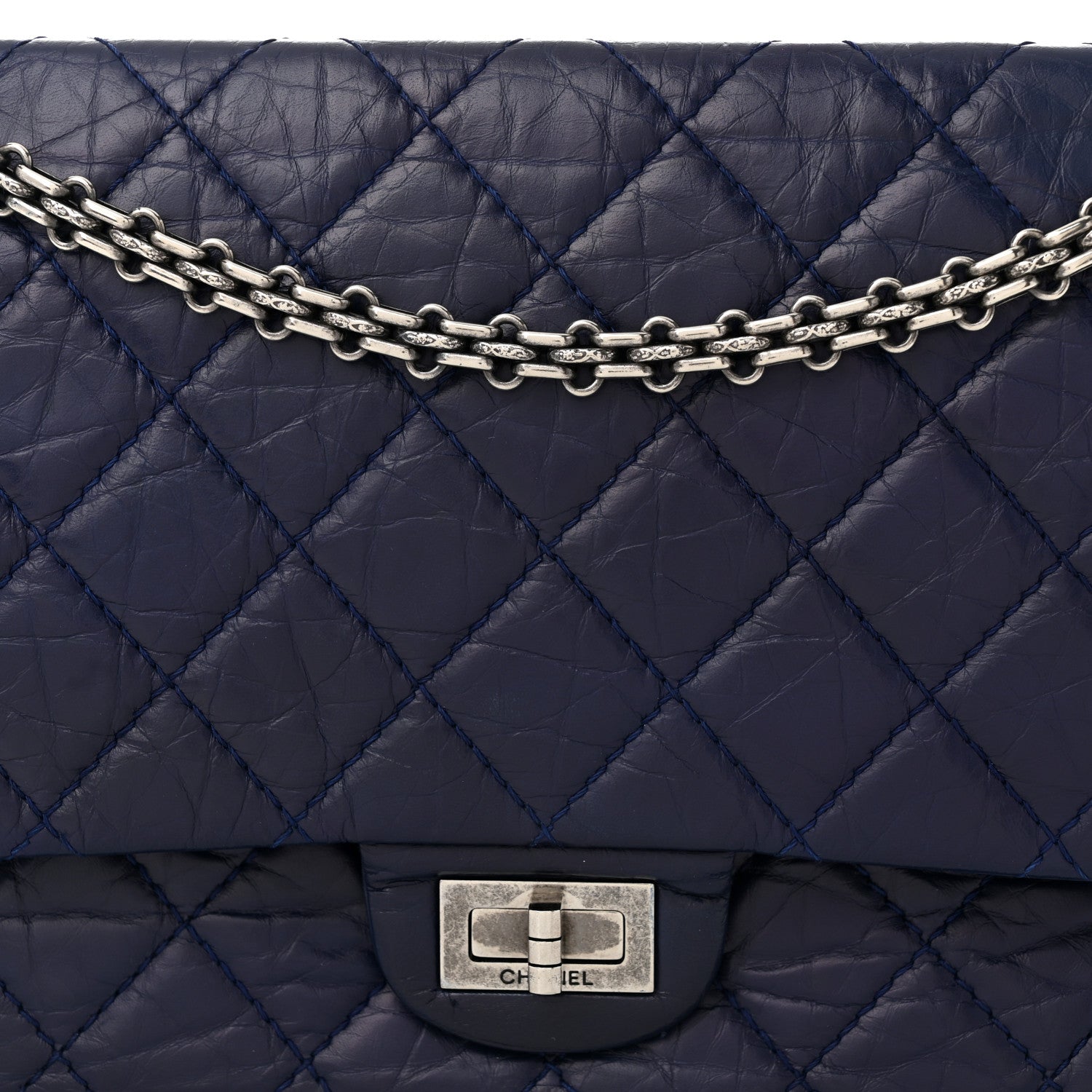 Chanel Aged Calfskin Quilted 2.55 Reissue 226 Flap Dark Blue 8 of 11