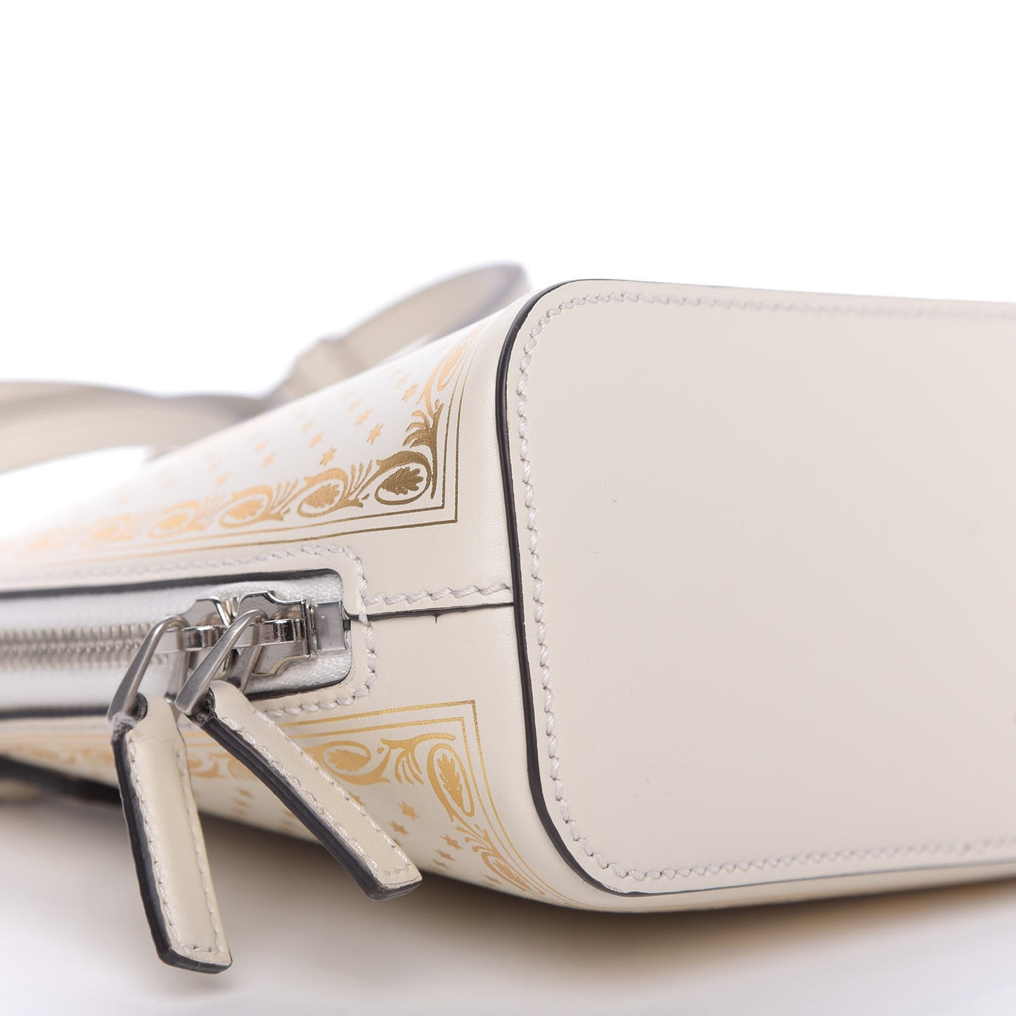 X SEGA Calfskin GUCCY Stars Mini Dome Shoulder Bag Mystic White Gold